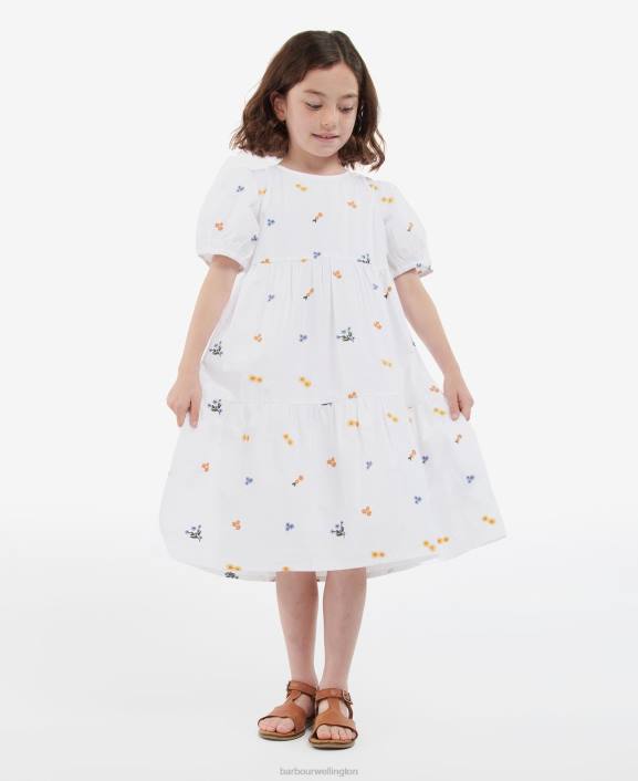 Girls Off White Barbour Coraline Dress 40VB2569