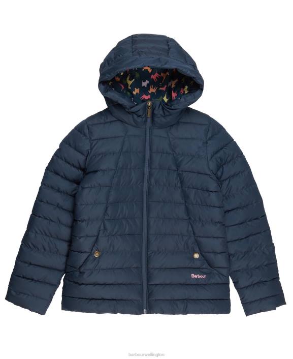 Girls Pink Punch/Retro Floral Barbour Coraline Quilted Jacket 40VB2545