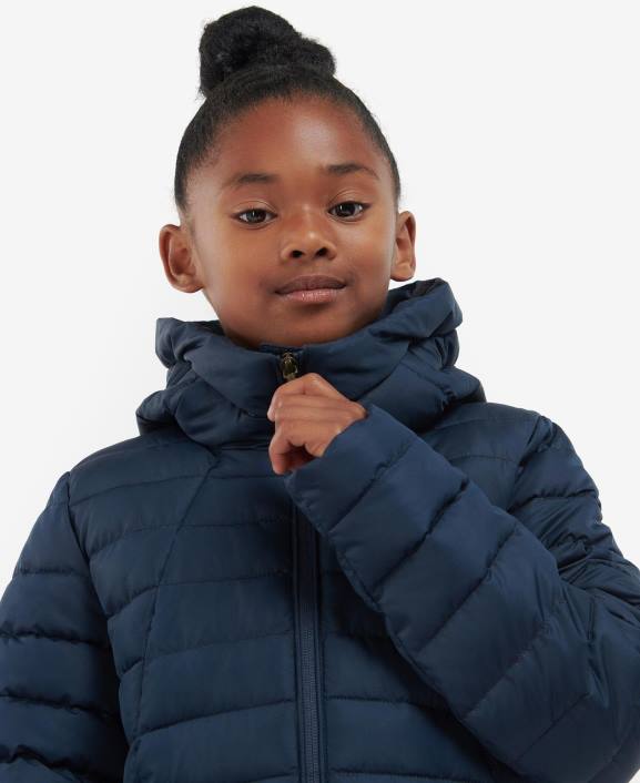 Girls Pink Punch/Retro Floral Barbour Coraline Quilted Jacket 40VB2545