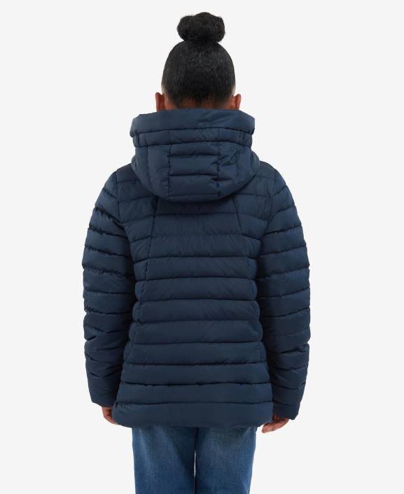 Girls Pink Punch/Retro Floral Barbour Coraline Quilted Jacket 40VB2545