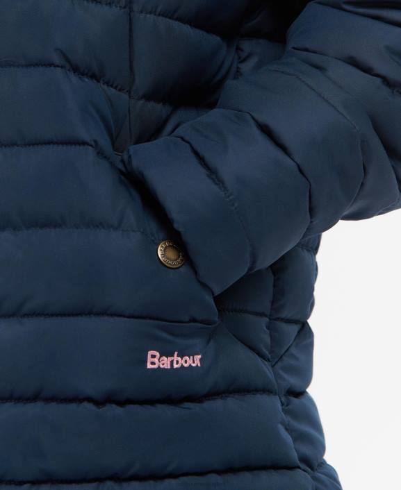 Girls Pink Punch/Retro Floral Barbour Coraline Quilted Jacket 40VB2545