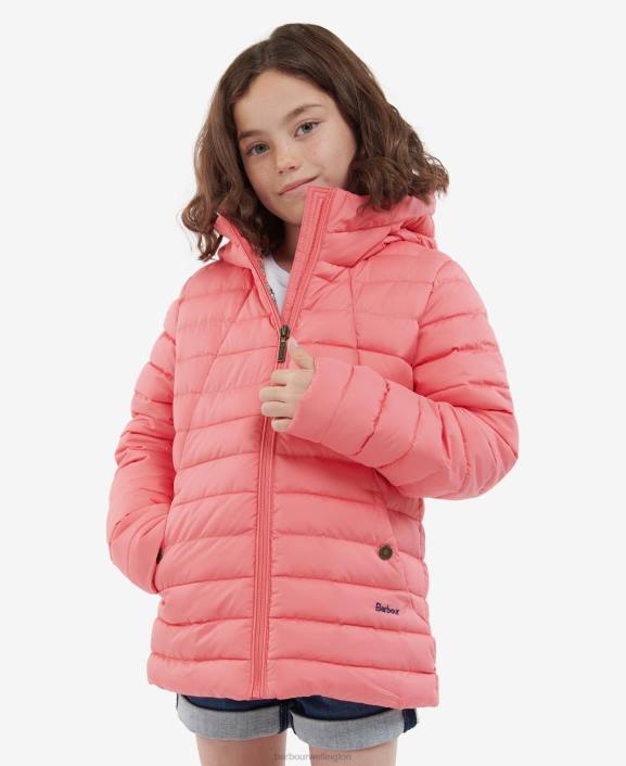 Girls Pink Punch/Retro Floral Barbour Coraline Quilted Jacket 40VB2546