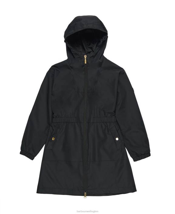Girls Palmer Green Barbour Rein Longline Showerproof Jacket 40VB2559