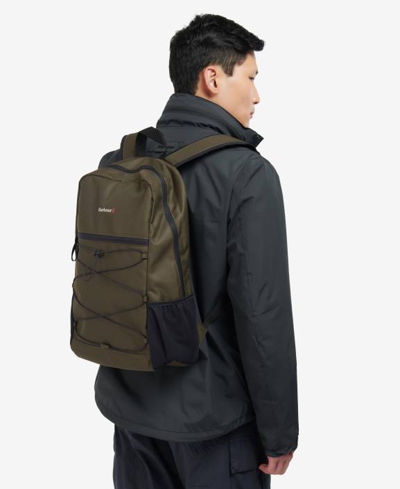 Men Lake/Golden Green Barbour Arwin Canvas Explorer Backpack 40VB2193