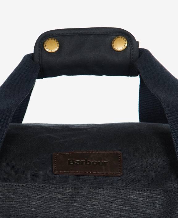 Men Navy Barbour Explorer Wax Duffle Bag 40VB2194