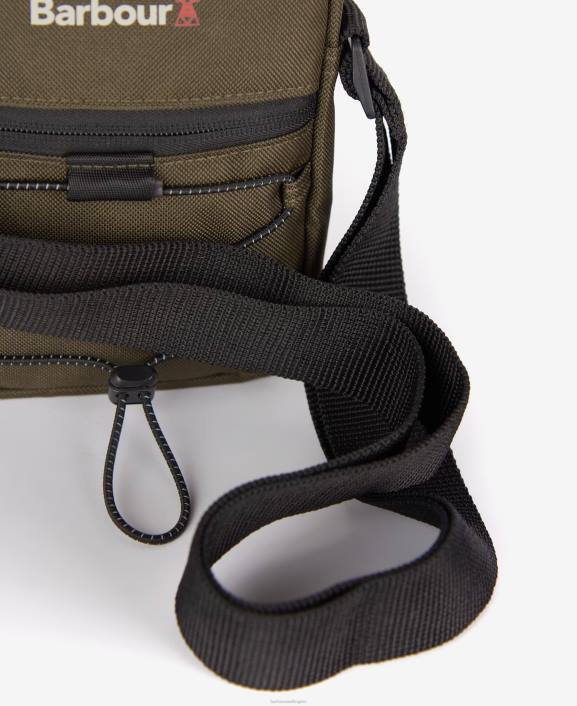 Men Olive/Black Barbour Arwin Canvas Crossbody Bag 40VB2192