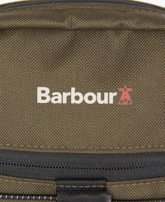 Men Olive/Black Barbour Arwin Canvas Crossbody Bag 40VB2192