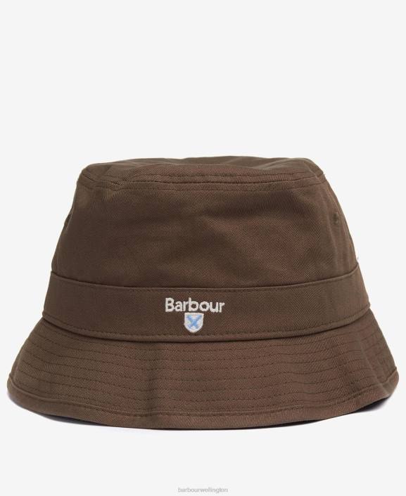 Men Olive Barbour Cascade Bucket Hat 40VB2260