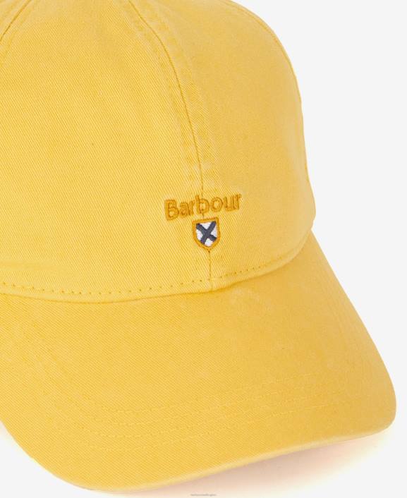 Men Sunbleached Yellow Barbour Tartan Crest Sports Cap 40VB2288