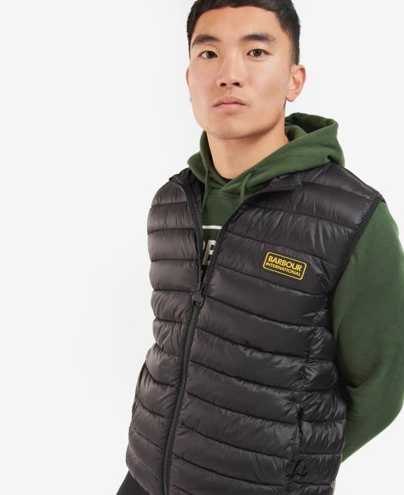 Men Black Barbour Racer Reed Gilet 40VB227