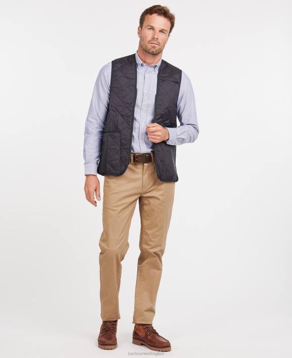 Men Black/Modern Barbour Quilted Waistcoat/Zip-In Liner 40VB2323