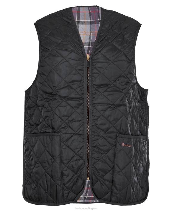 Men Black/Modern Barbour Quilted Waistcoat/Zip-In Liner 40VB2330