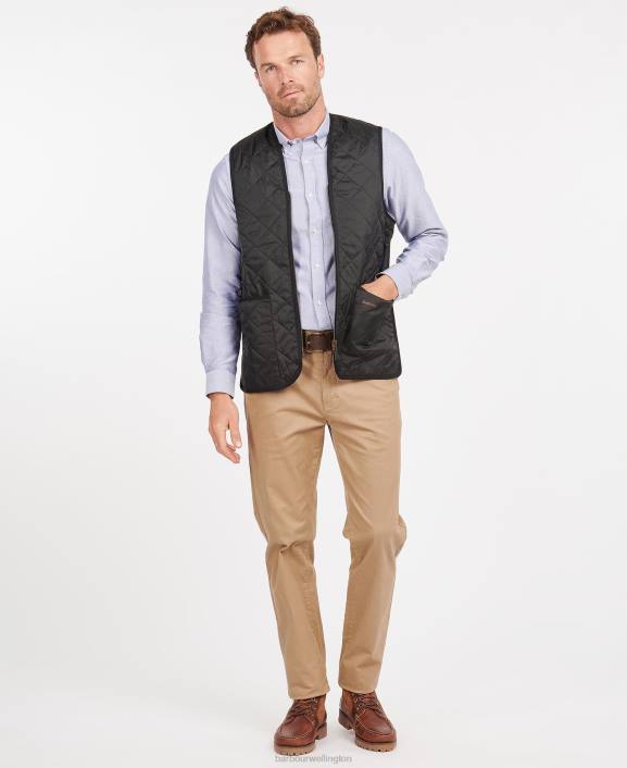 Men Black/Modern Barbour Quilted Waistcoat/Zip-In Liner 40VB2330