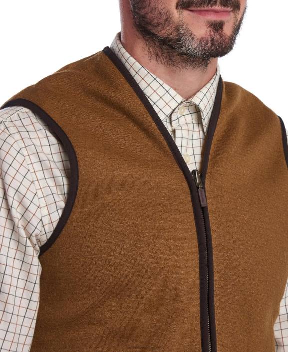 Men Brown Barbour Warm Pile Waistcoat/Zip-In Liner 40VB2322