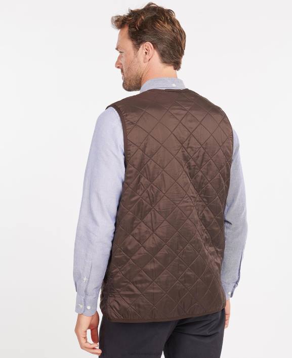 Men Dark Brown Barbour Polarquilt Waistcoat/Zip-In Liner 40VB2341