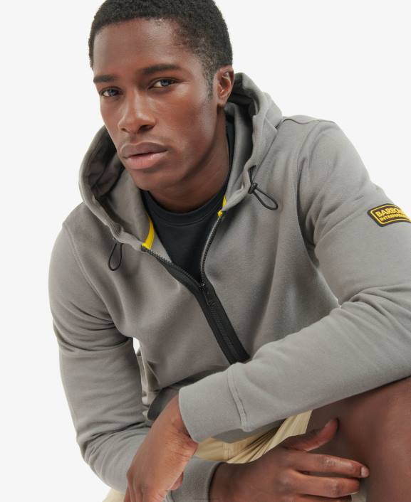 Men Black Barbour Badge Half Zip Hoodie 40VB1070