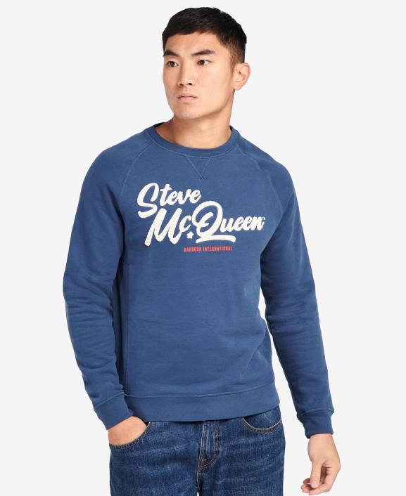 Men Whisper White Barbour Holts Graphic Sweatshirt 40VB1053