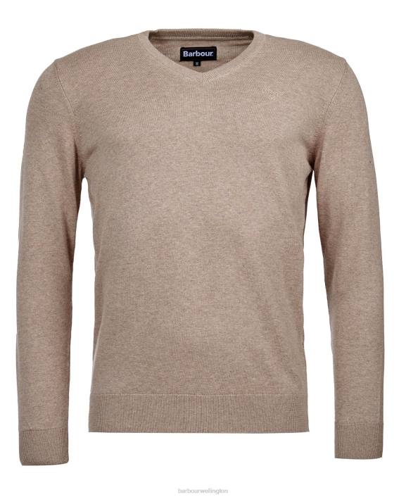 Men CobaLight Marl Barbour Pima Cotton V-Neck Sweater 40VB1091