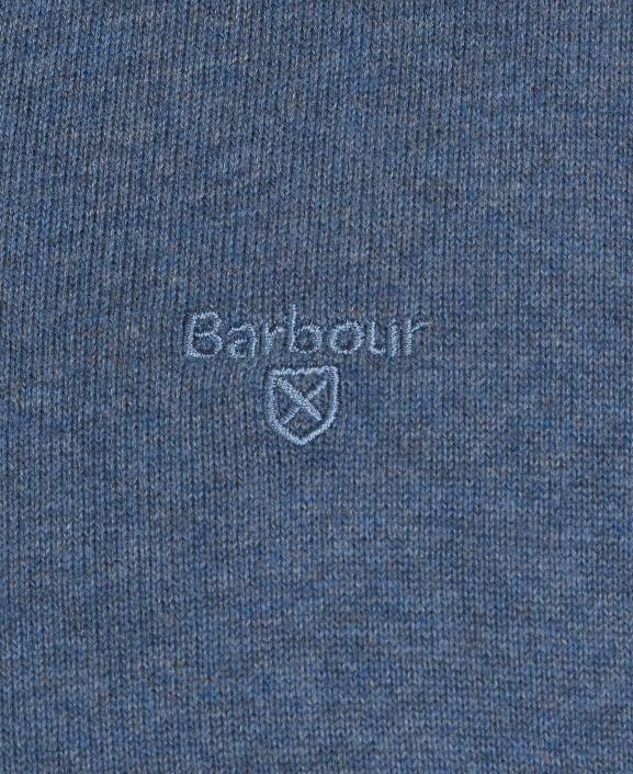 Men CobaLight Marl Barbour Pima Cotton V-Neck Sweater 40VB1097