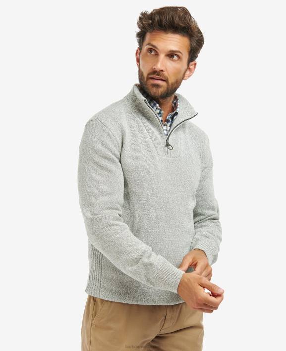Men Duffle Bag Green Barbour Cotton Nelson Half-Zip Sweatshirt 40VB1114