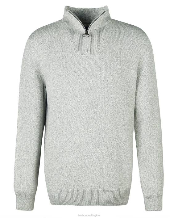 Men Duffle Bag Green Barbour Cotton Nelson Half-Zip Sweatshirt 40VB1114