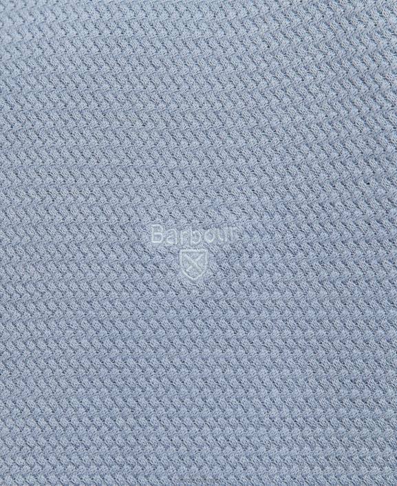 Men Washed Blue Barbour Fleming Knitted Crew Neck Jumper 40VB1093