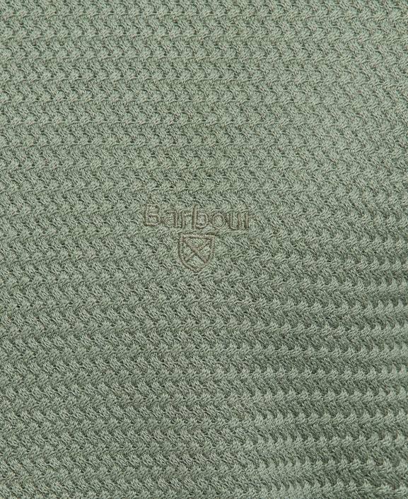 Men Washed Blue Barbour Fleming Knitted Crew Neck Jumper 40VB1128