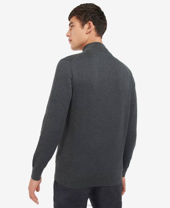 Men Washed Blue Barbour Taines Half-Zip Knitted Sweatshirt 40VB1100