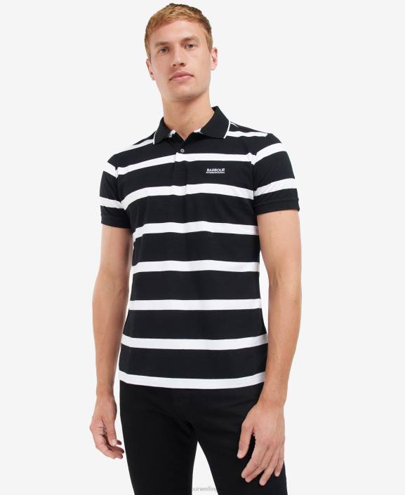 Men Blue Horizon/White Barbour Cobain Striped Polo Shirt 40VB692