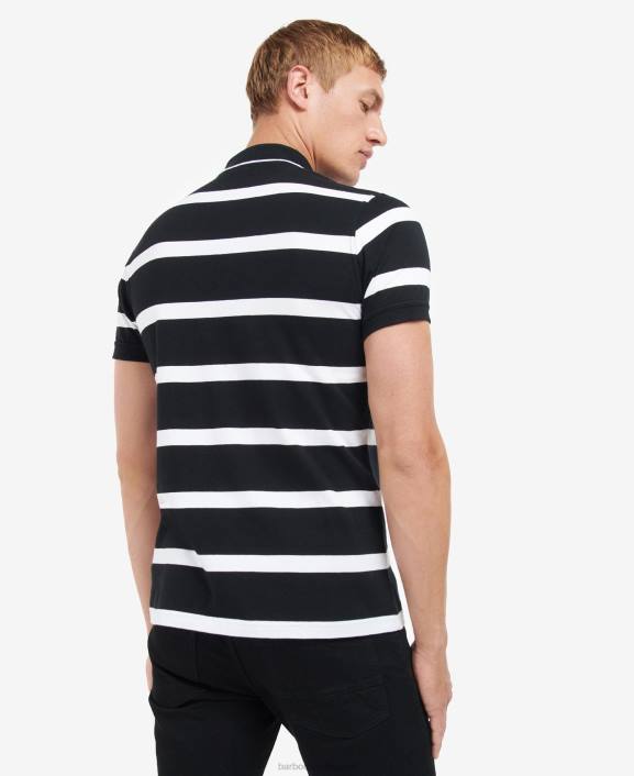 Men Blue Horizon/White Barbour Cobain Striped Polo Shirt 40VB692