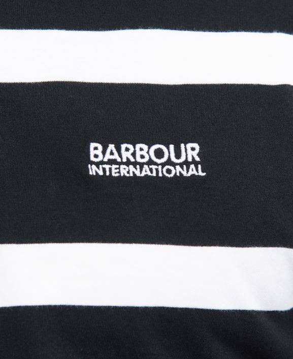 Men Blue Horizon/White Barbour Cobain Striped Polo Shirt 40VB692