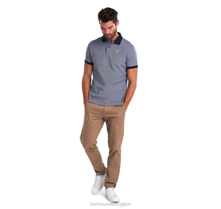 Men Dark Olive Barbour Sports Mix Polo Shirt 40VB555