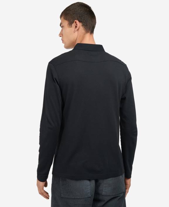 Men Dk Bordeaux Barbour Adie Long Sleeve Polo Shirt 40VB678