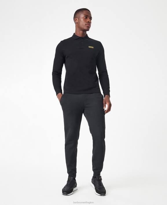 Men International Navy Barbour International Long Sleeved Polo Shirt 40VB662