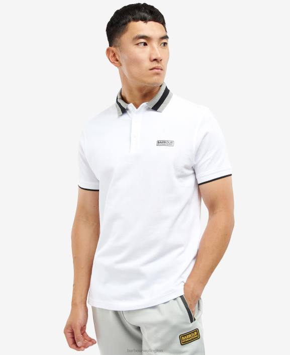 Men White Barbour Aintree Polo Shirt 40VB731