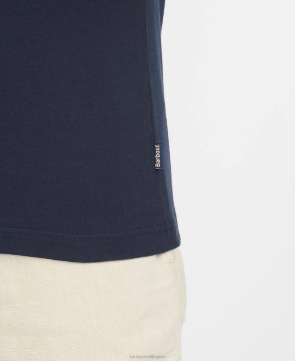 Men White Barbour Corpatch Polo Shirt 40VB568