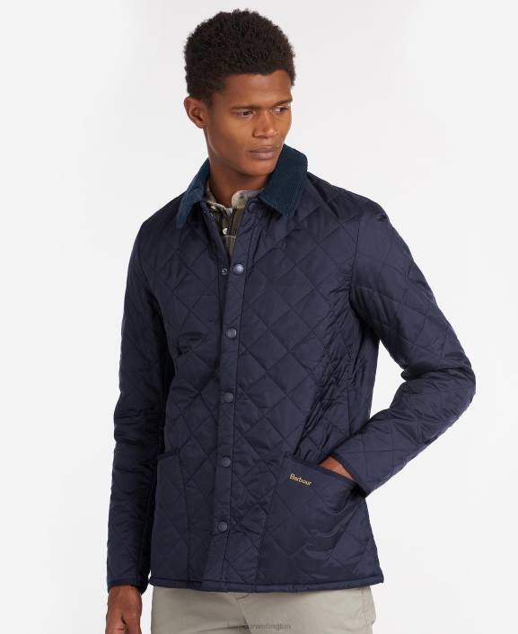 Men Black Barbour Heritage Liddesdale Quilted Jacket 40VB84