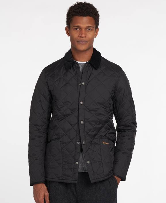 Men Black Barbour Heritage Liddesdale Quilted Jacket 40VB98