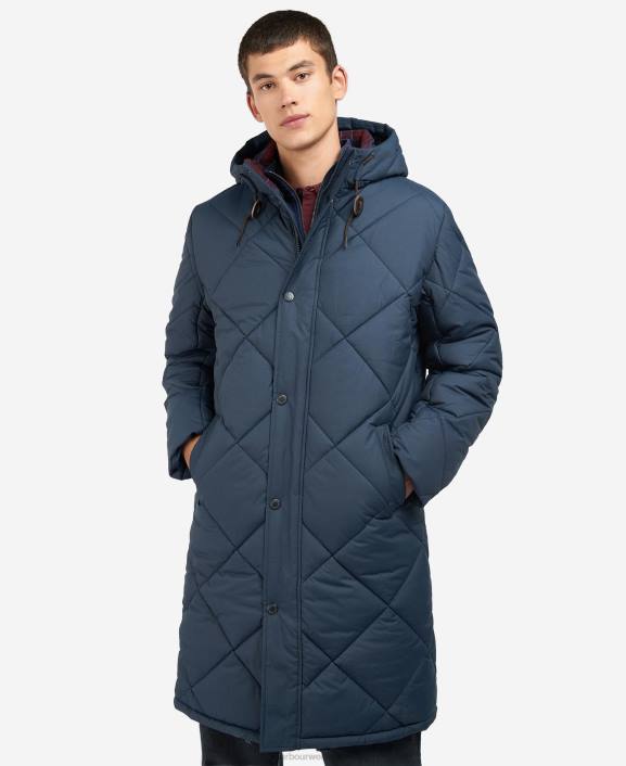 Men Black/Cordovan Barbour Melbury Quilted Jacket 40VB166