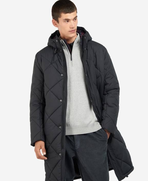 Men Black/Cordovan Barbour Melbury Quilted Jacket 40VB167