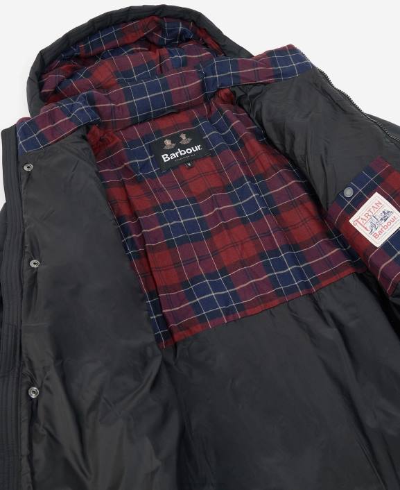 Men Black/Cordovan Barbour Melbury Quilted Jacket 40VB167