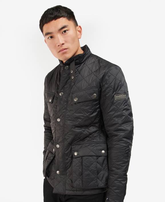 Men Navy Barbour Tourer Ariel Quilted Jacket 40VB108