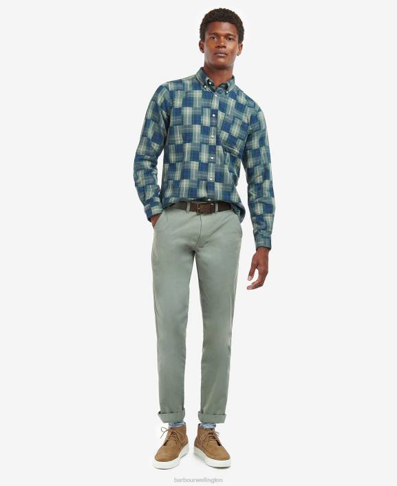 Men Amble Sand Barbour Tartan Patch Tailored Shirt 40VB459