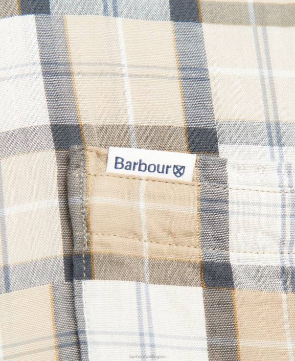 Men Amble Sand Barbour Tartan Patch Tailored Shirt 40VB480