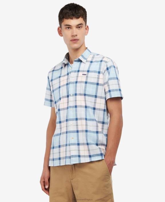 Men Amble Sand Tartan Barbour Gordon Short Sleeve Tailored Shirt 40VB448