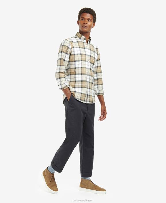 Men Amble Sand Tartan Barbour Lewis Tailored Shirt 40VB416