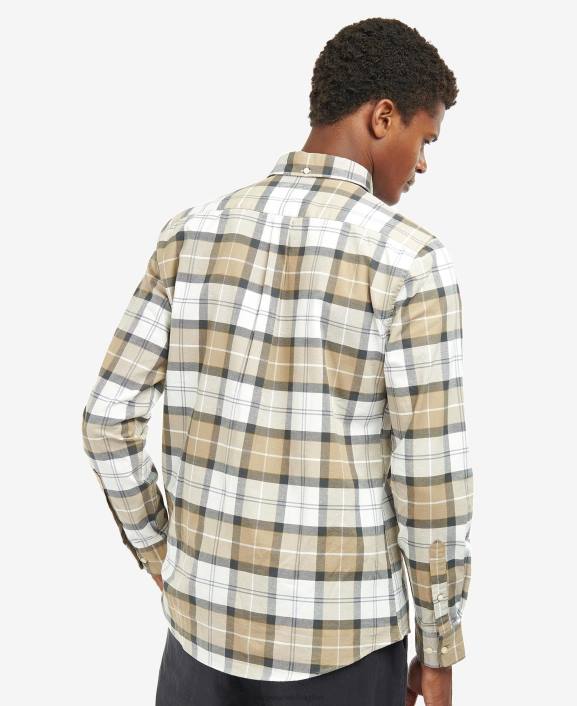 Men Amble Sand Tartan Barbour Lewis Tailored Shirt 40VB416