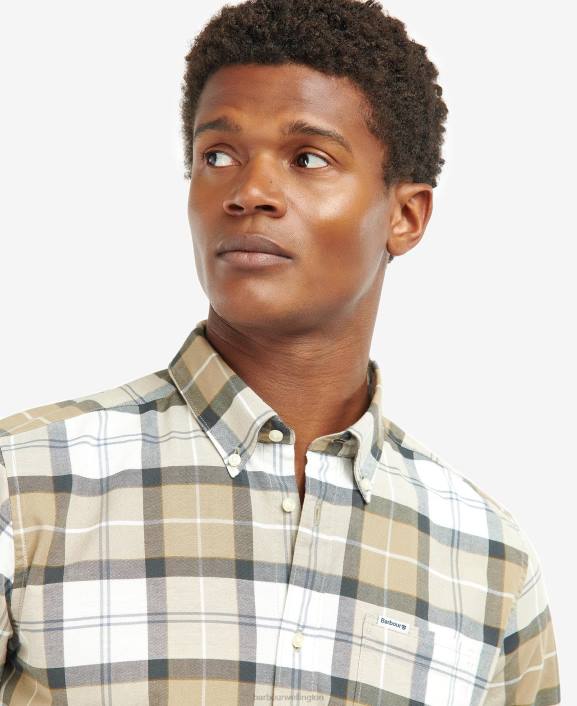 Men Amble Sand Tartan Barbour Lewis Tailored Shirt 40VB416