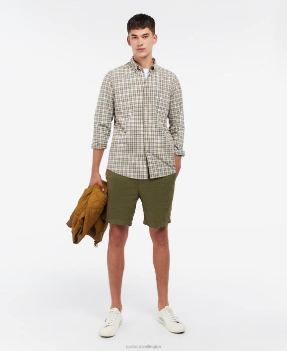 Men Amble Sand Tartan Barbour Lomond Tailored Shirt 40VB449