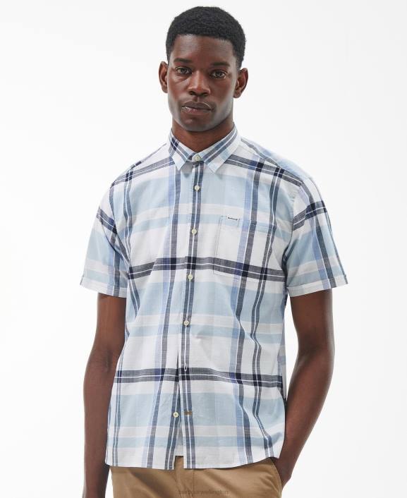 Men Blue Chalk Barbour Birdforth Summer Shirt 40VB385